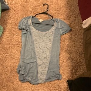 Light blue blouse with fun design size M